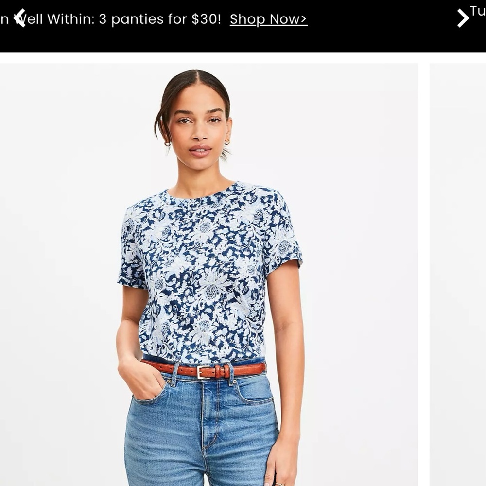 Loft Floral Blue Women's Top